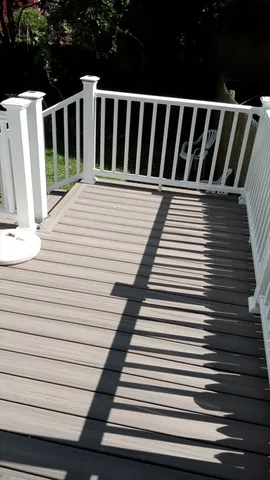 a view of wooden deck