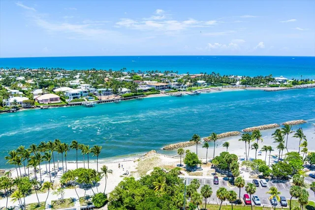 a view of a lake with a city