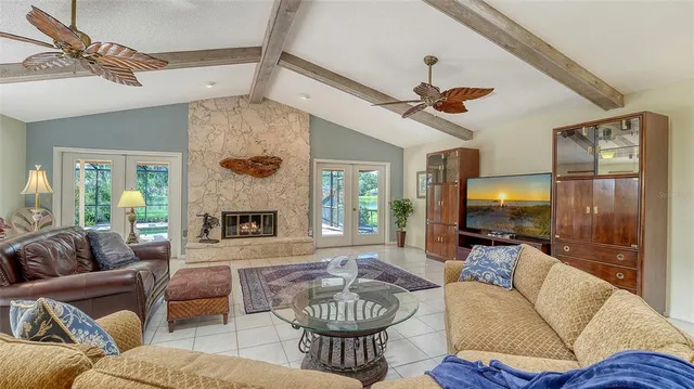 a living room with furniture