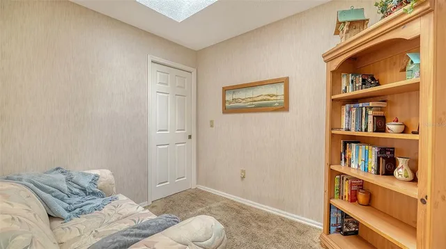 a view of a lake with a city