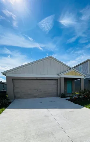 a view of garage with a tv