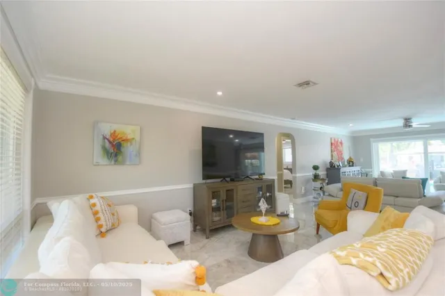 a living room with fireplace furniture and a flat screen tv