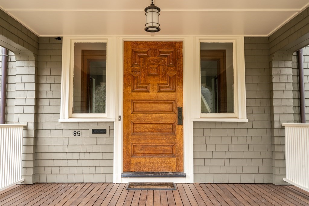 85 Prince Street Newton, MA 02465 - Photo 2 of 37 a front view of a house with a door