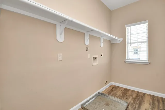 a view of a room with rack on the wall