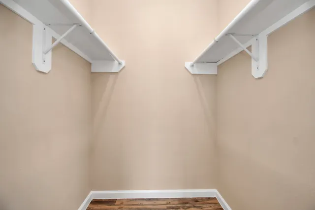 a view of small space with racks on the wall