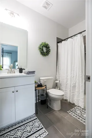 a bathroom with a sink a mirror and a toilet