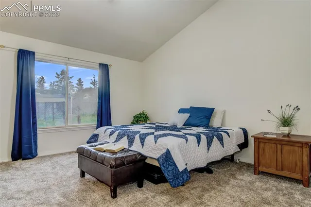 a living room with a bed couch and window