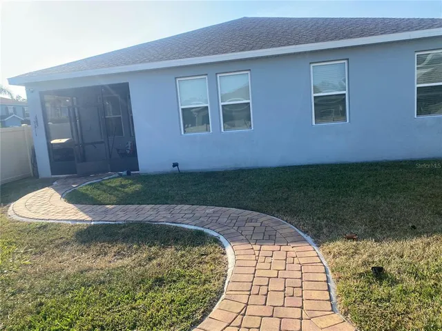 a backyard of a house