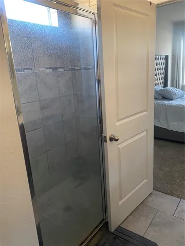 a bathroom with a shower