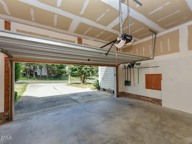 a view of balcony with wooden floor