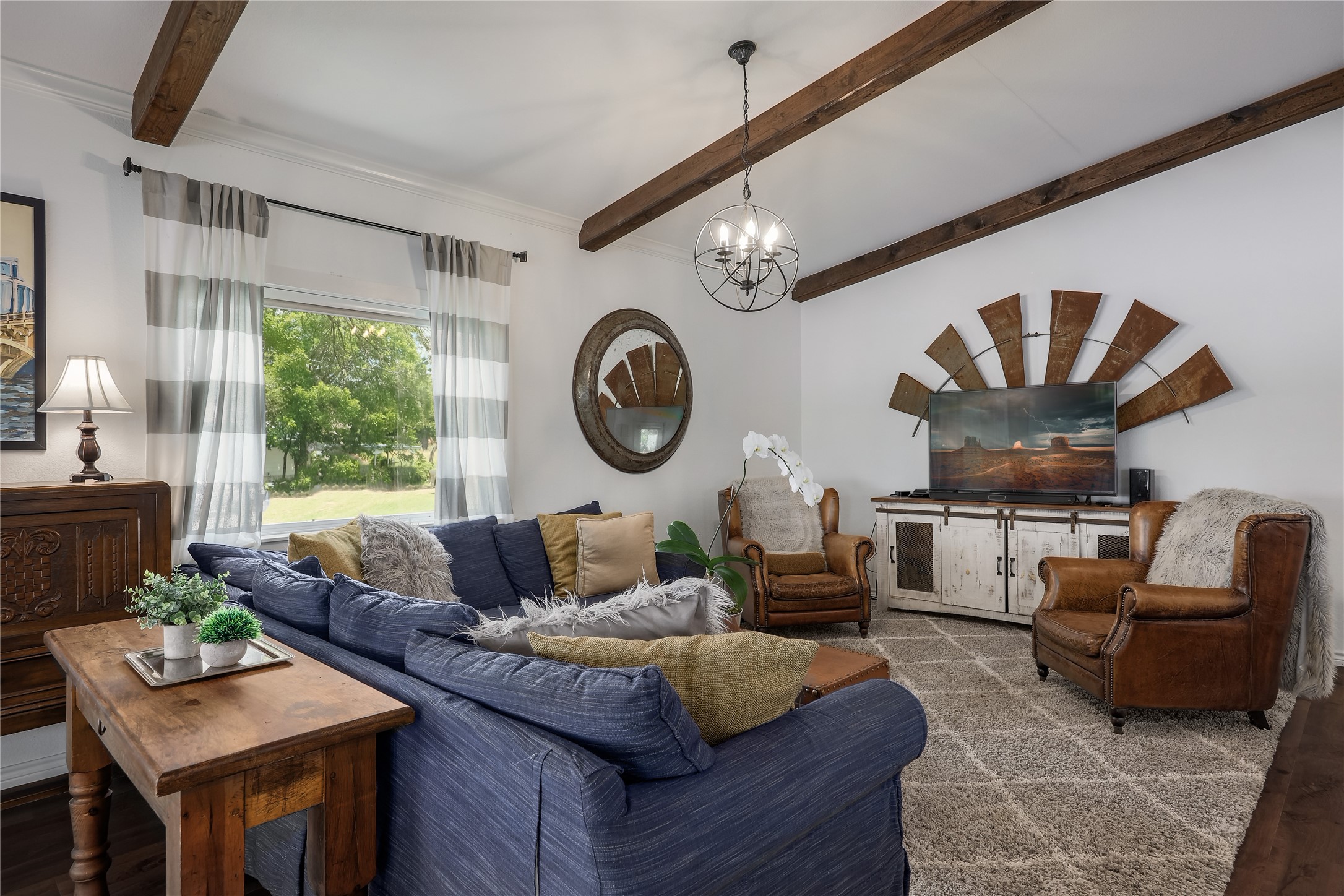 525 Ellen Williams Loop Kingsland, TX 78639 - Photo 19 of 36 a living room with furniture and a large window