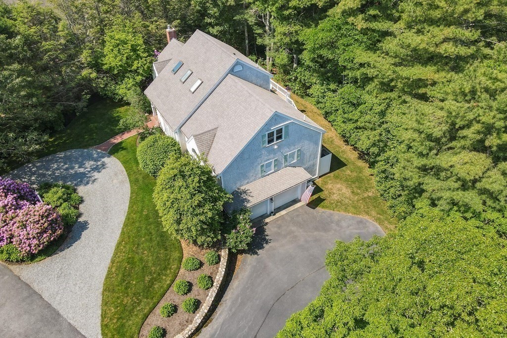 121 Beech Leaf Island Road Centerville, MA 02632 - Photo 3 of 42 an aerial view of a house with a yard and garden