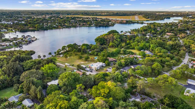 a view of a garden with a flower garden