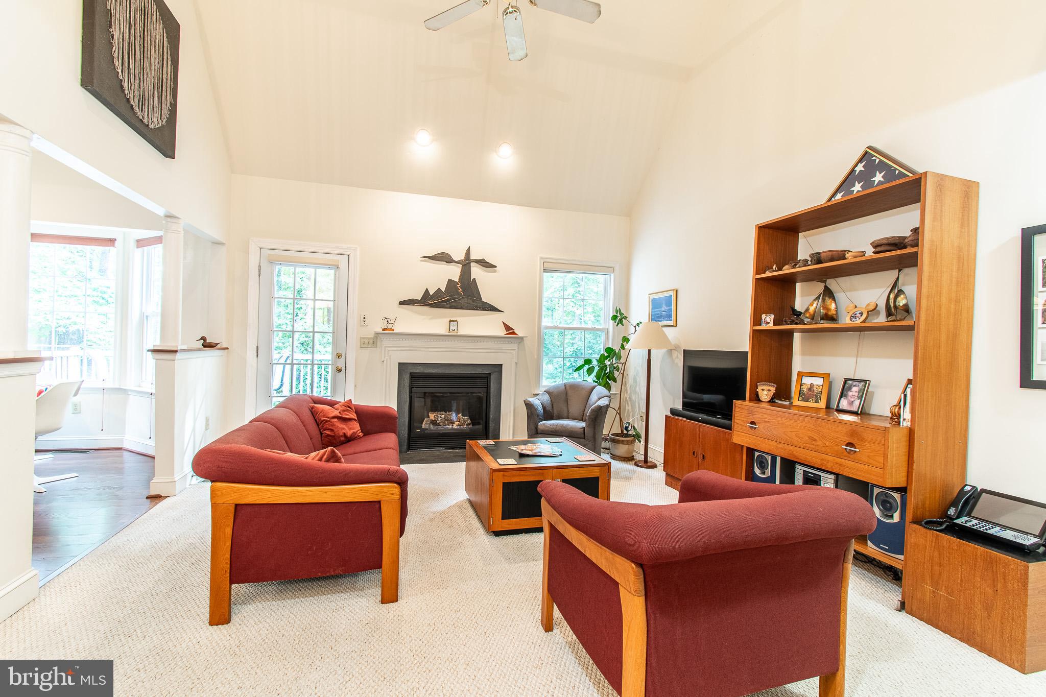228 Tyler Avenue St. Michaels, MD 21663 - Photo 13 of 44 a living room with furniture a fireplace and a flat screen tv