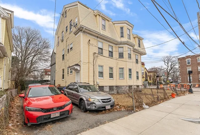 an aerial view of a house