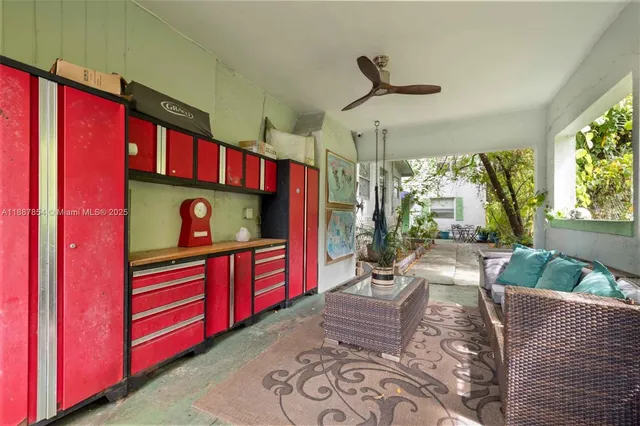 a living room with furniture