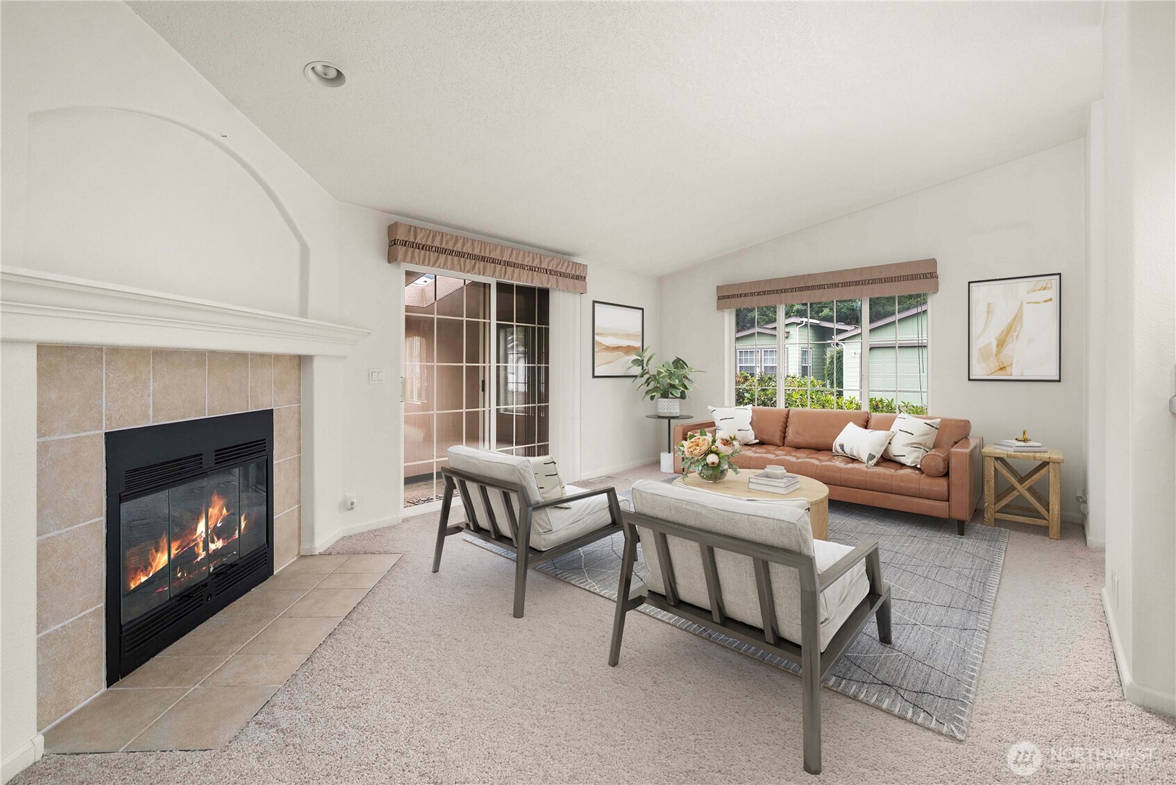 9806 196th Street East Graham, WA 98338 - Photo 17 of 31 a living room with furniture and a fireplace