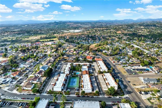 an aerial view of a city