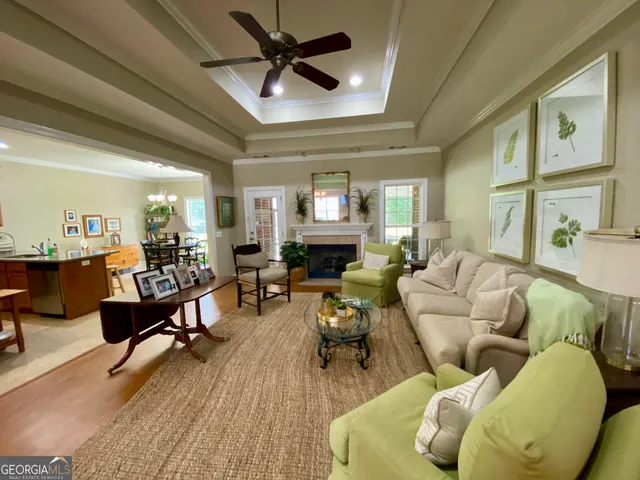 a living room with furniture