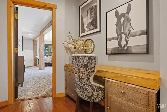 a view of a lake with a house