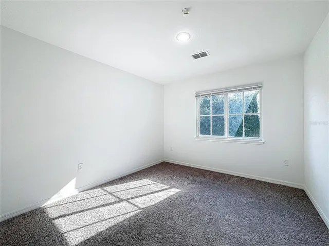 an empty room with a workbench