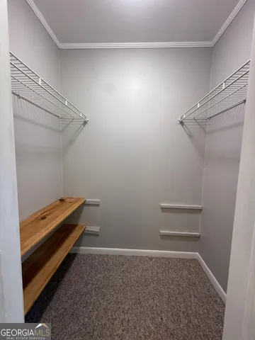 a view of room with racks on the wall