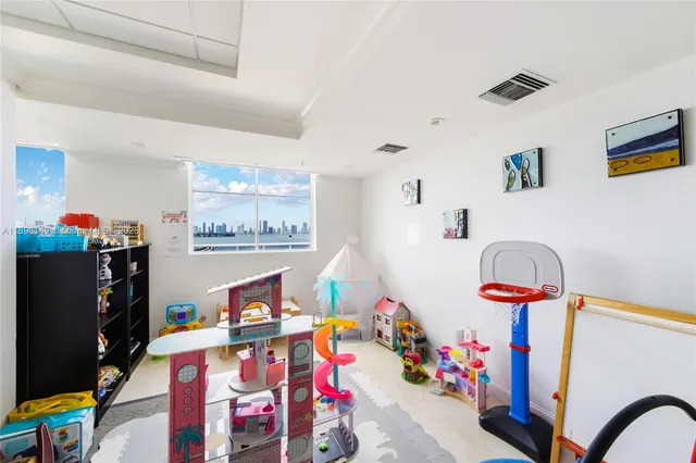 a view of a park with a fountain