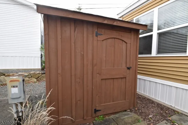 a view of a wooden door