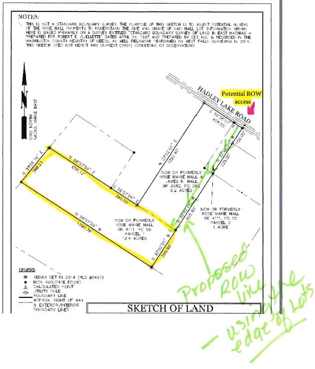 6-1 Hadley Lake Road East Machias, ME 04630 - Photo 4 of 4 lot and potential ROW