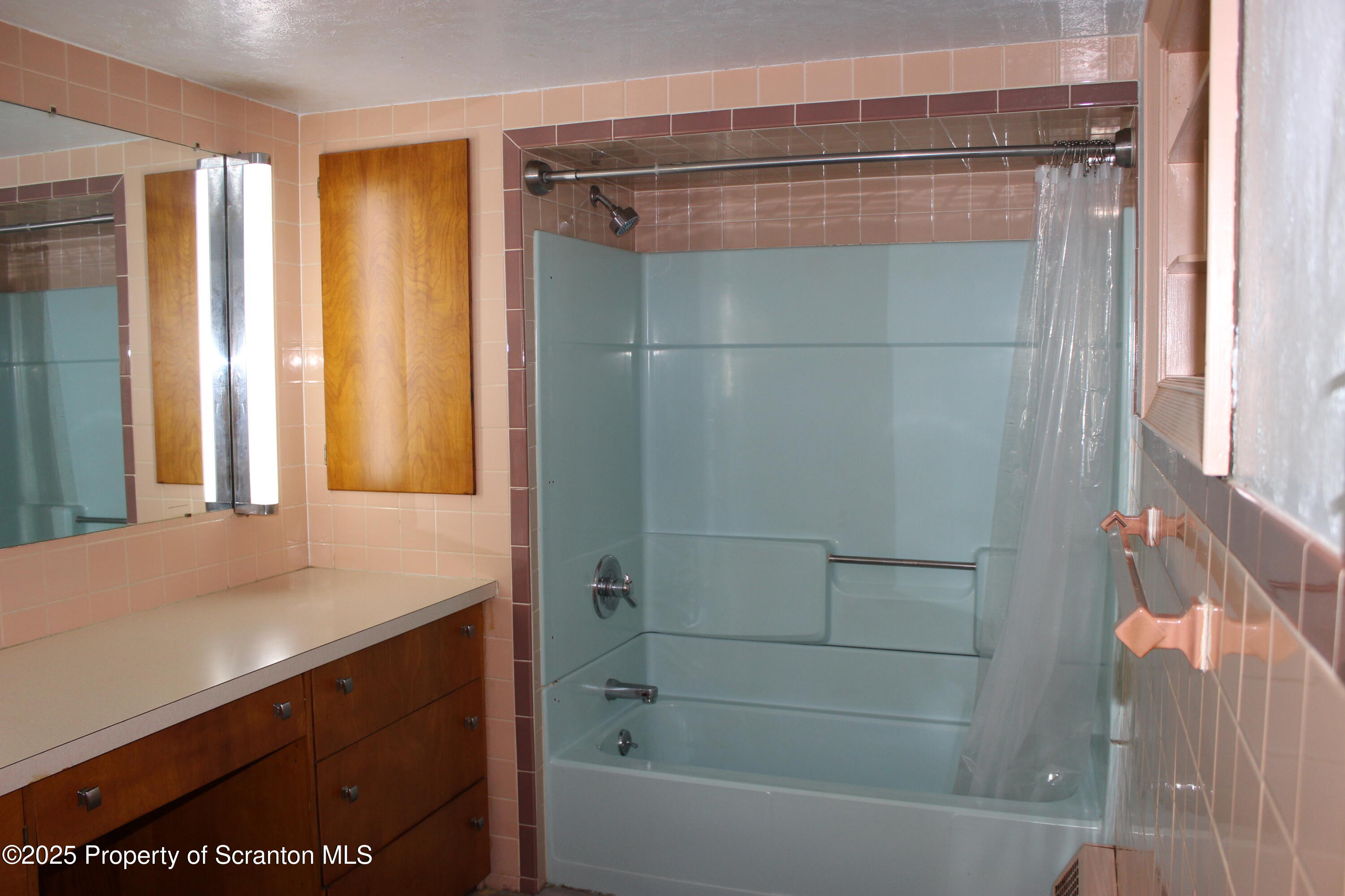 1010 McAlpine Street Avoca, PA 18641 - Photo 19 of 22 a bathroom with a shower and a sink