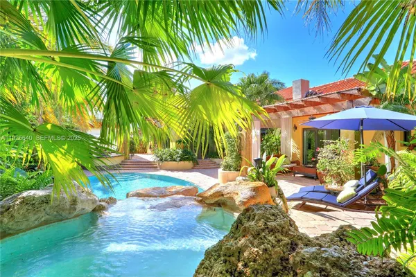 a view of a backyard with a patio