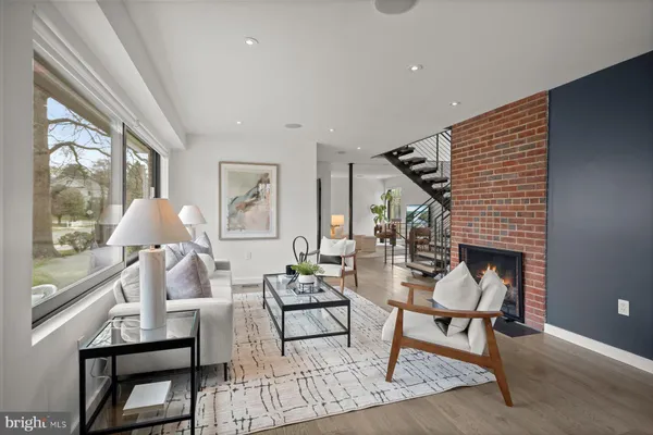 a living room with furniture