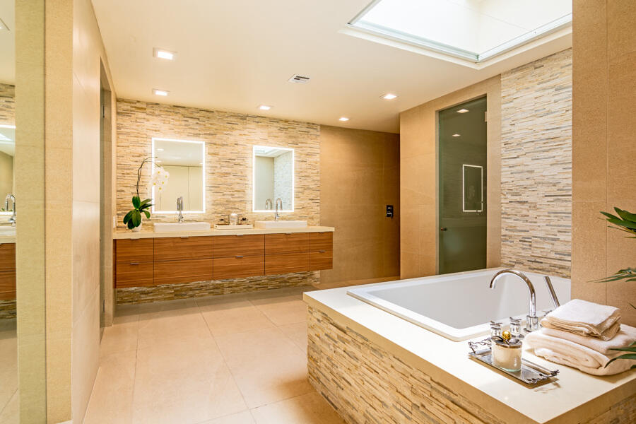 723 Inverness Drive Rancho Mirage, CA 92270 - Photo 22 of 49 a bathroom with a granite countertop sink and a mirror