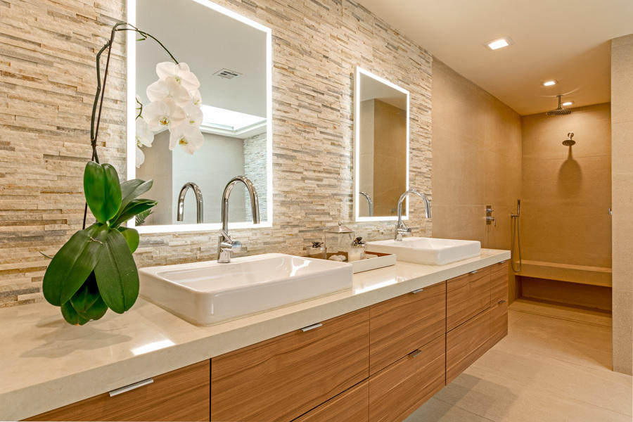 723 Inverness Drive Rancho Mirage, CA 92270 - Photo 23 of 49 a bathroom with a double vanity sink and a mirror