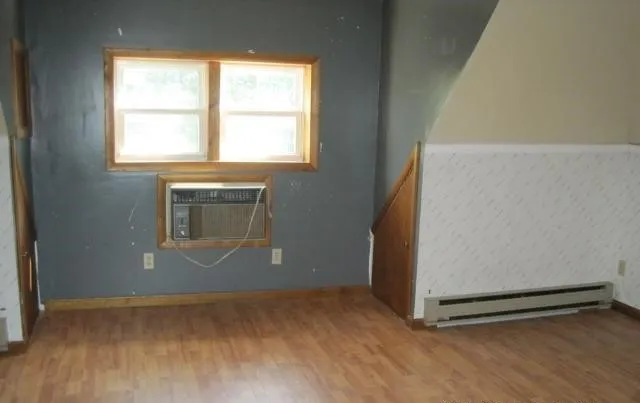 an empty room with a window