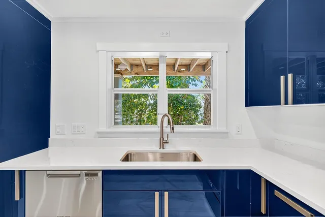 a sink with a window