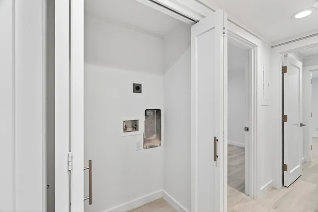 a view of a bathroom with a shower