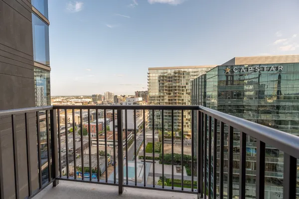a view of city from balcony