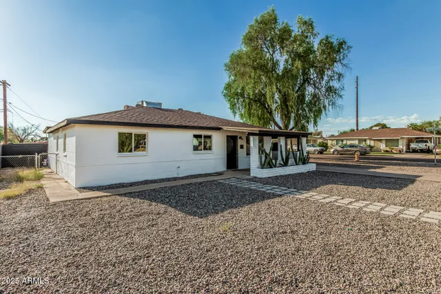 a view of a house with a patio