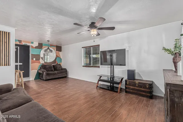 a living room with furniture