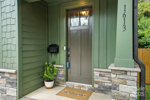 a view of a door front of house