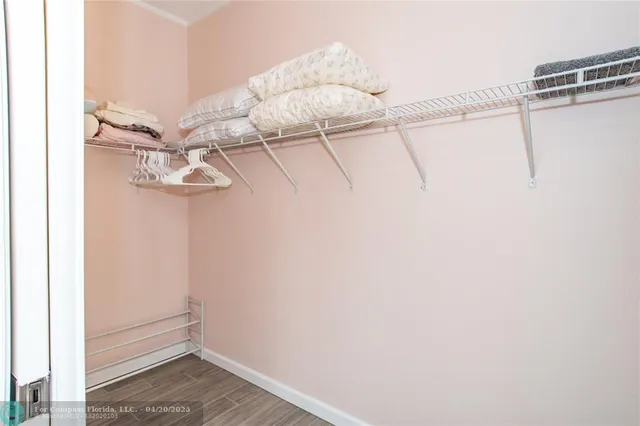 a view of a room with racks on the wall