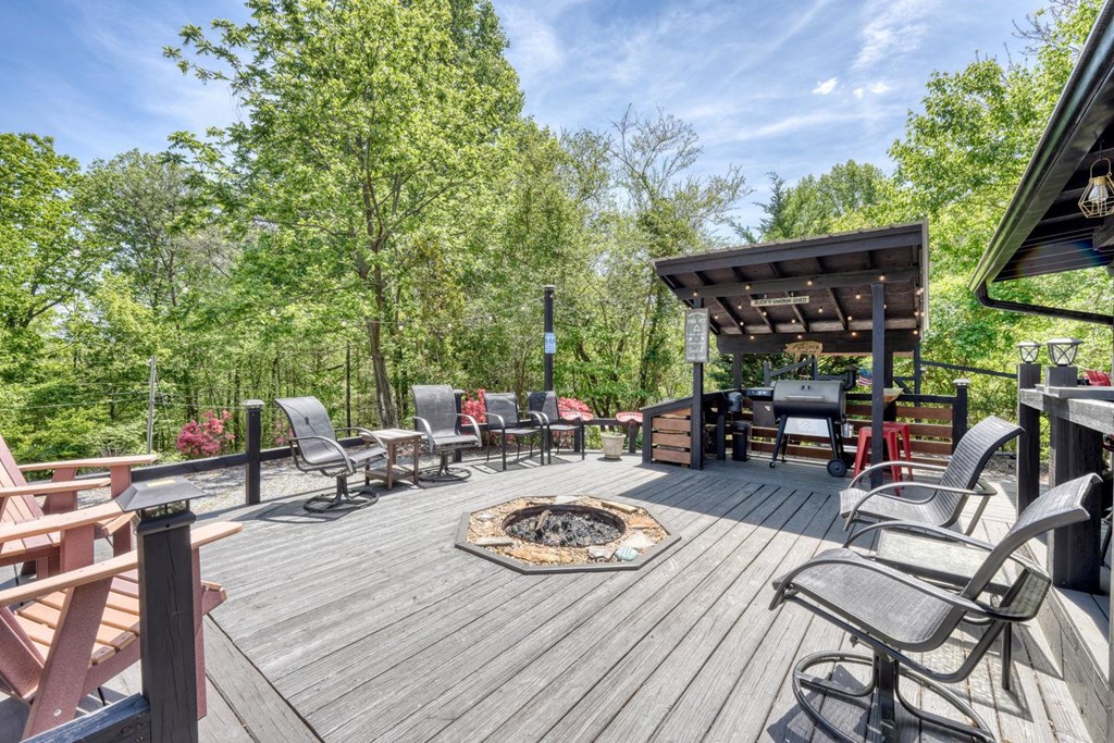 710 Town Mountain Road Hayesville, NC 28904 - Photo 7 of 68 a view of outdoor dining space with a patio and plants