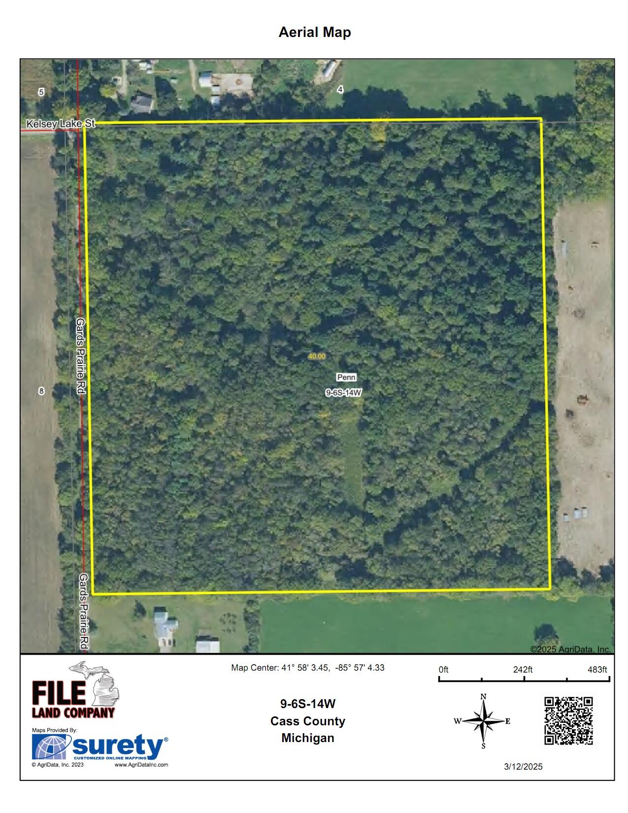Vl Gards Prairie Road Cassopolis, MI 49031 - Photo 1 of 1 Aerial