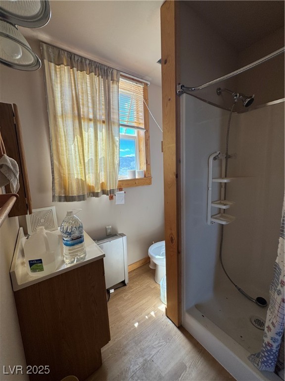 25 North Main Street Ely, NV 89301 - Photo 25 of 38 Full bath with a stall shower, a bidet, vanity, and light wood finished floors