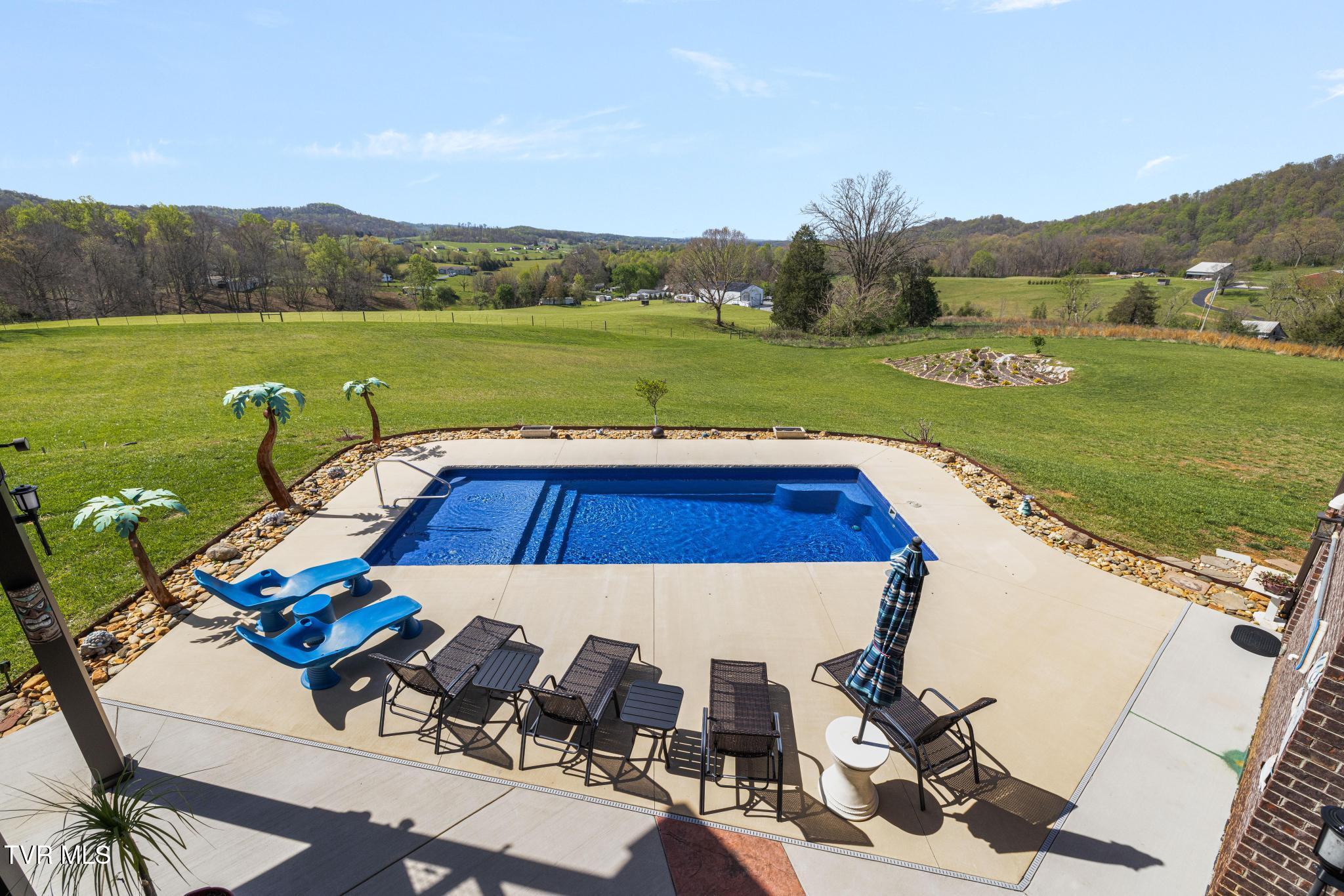 437 Dean Archer Road Jonesborough, TN 37659 - Photo 44 of 73 Pool/Mountain View from Main Level Deck