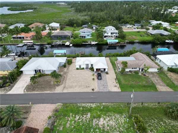 a view of a lake with houses