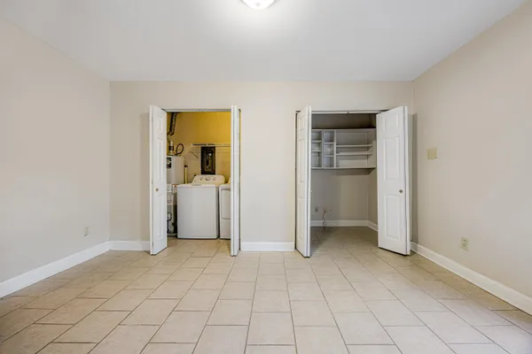 an empty room with closet