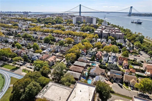 an aerial view of a city