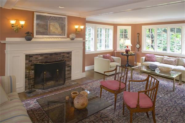 8 Lincoln Lane Cambridge, MA 02138 - Photo 3 of 13 a living room with furniture and a fireplace